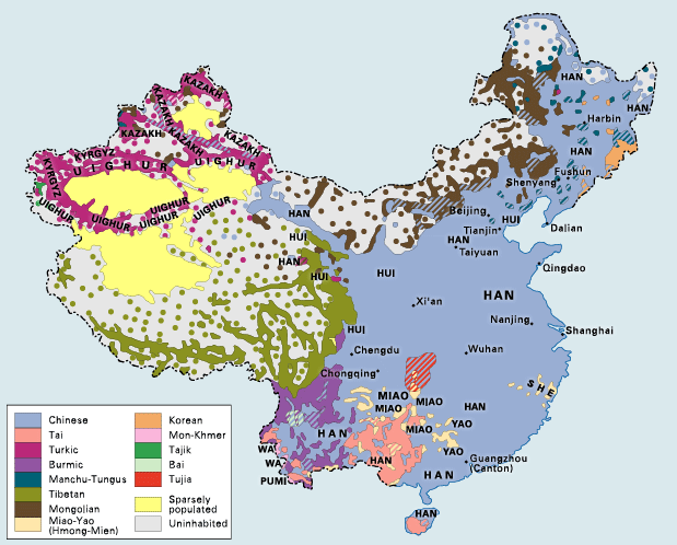 La composition ethnique de la Chine