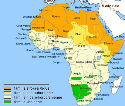 Les familles de langues en Afrique